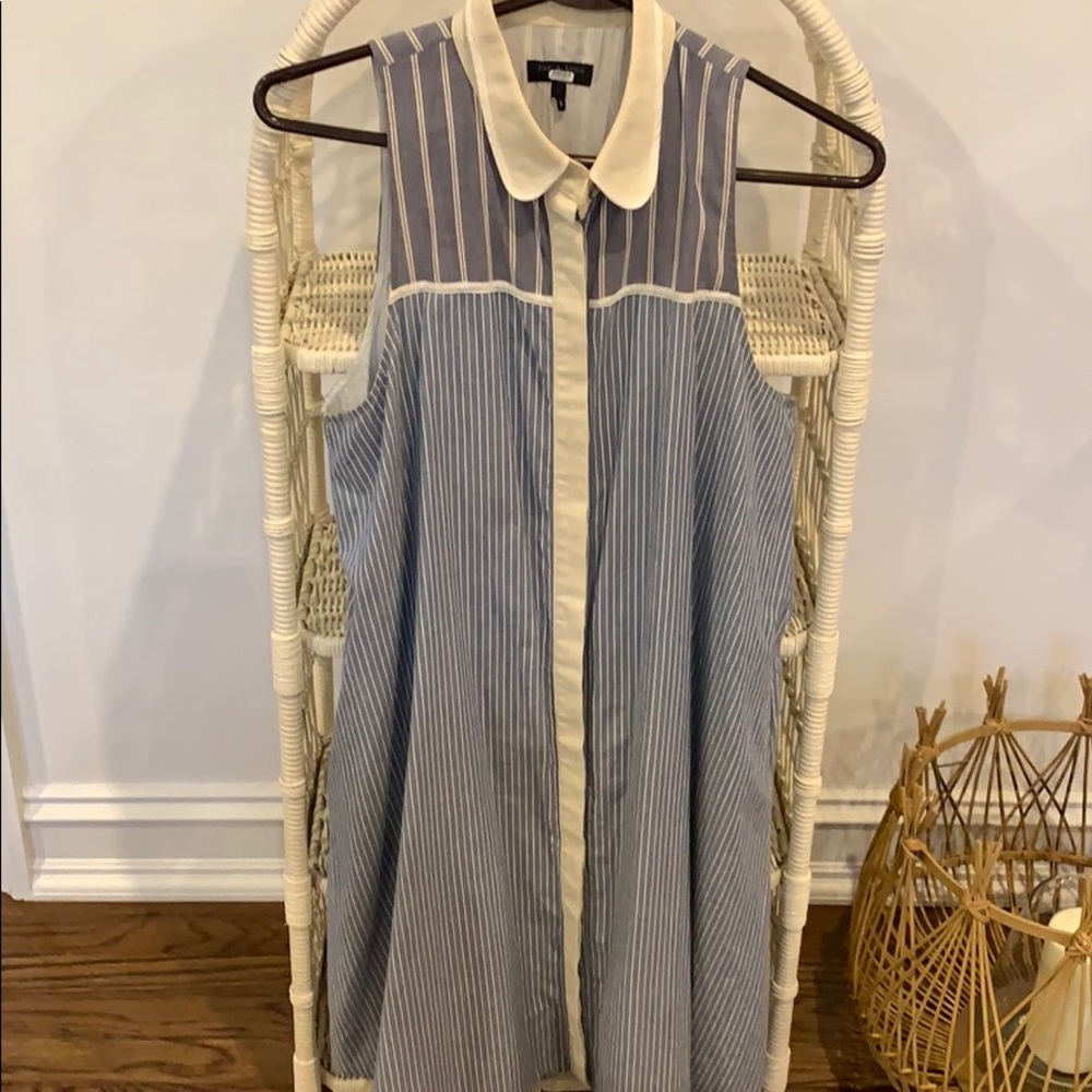 Rag & Bone Collared Button Down Striped Dress Euc - image 2